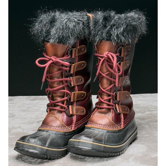 Sorel Premium Joan of Arctic Red Oxblood Waterproof Snow Boots Womens Size 7.5 - Picture 9 of 16